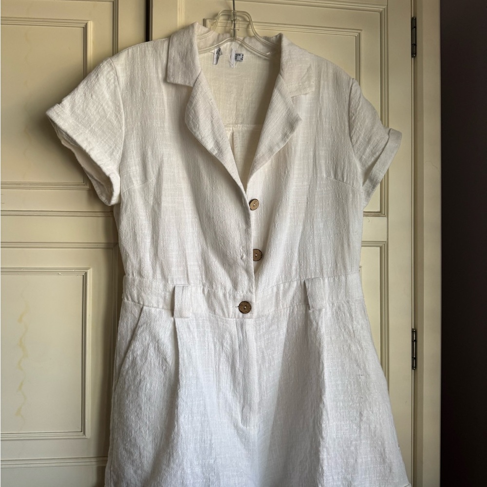 White Collared Romper